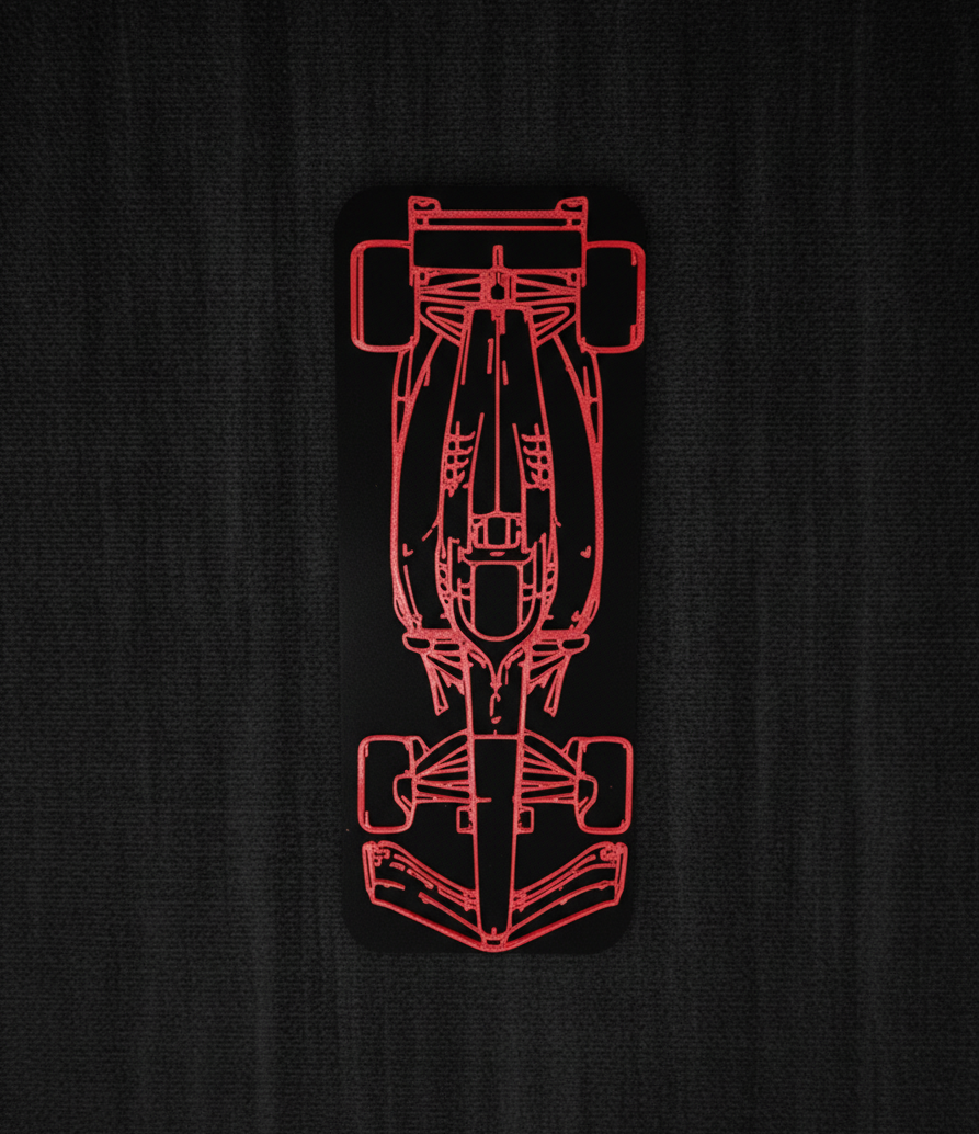 Limited Edition Turbo hybrid Silhouette (7" x 2.5") Red on Black (Numbered)