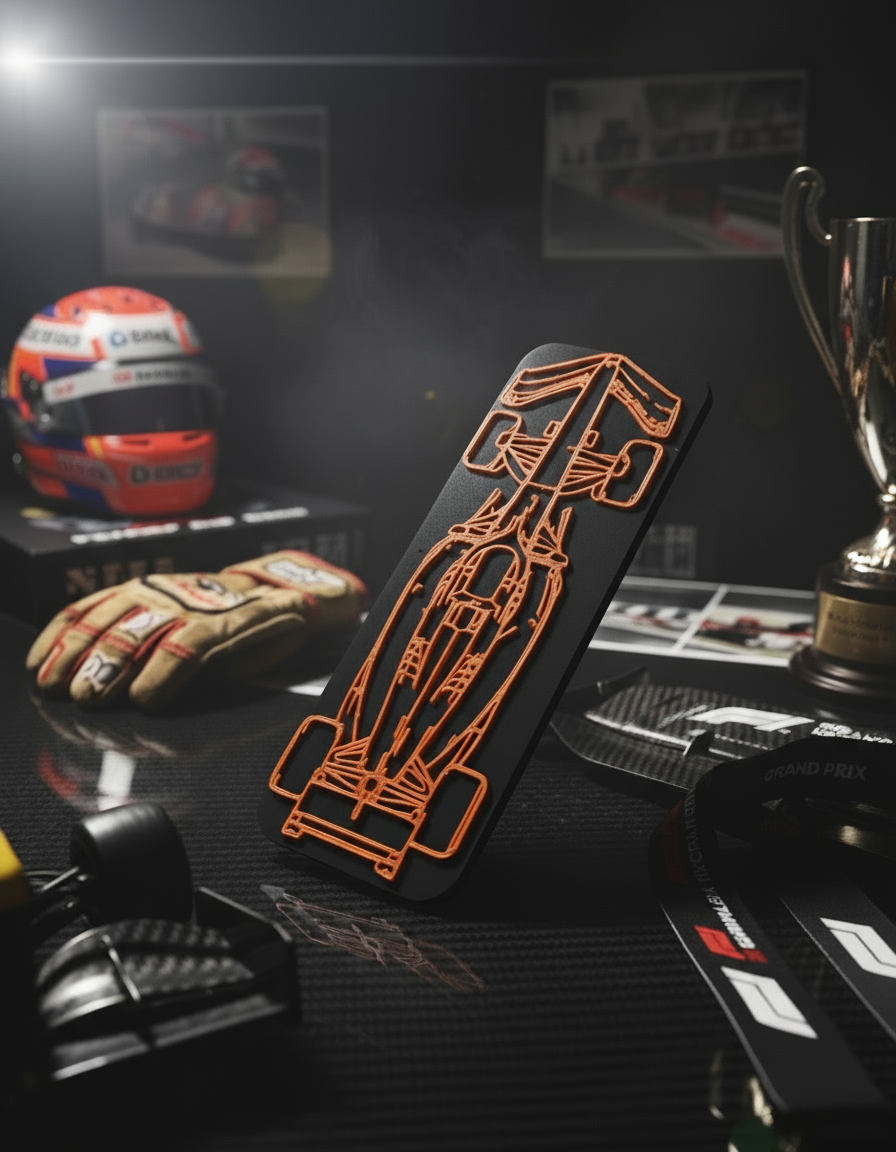 Limited Edition Turbo hybrid Silhouette (7" x 2.5") Orange on Black (Numbered)