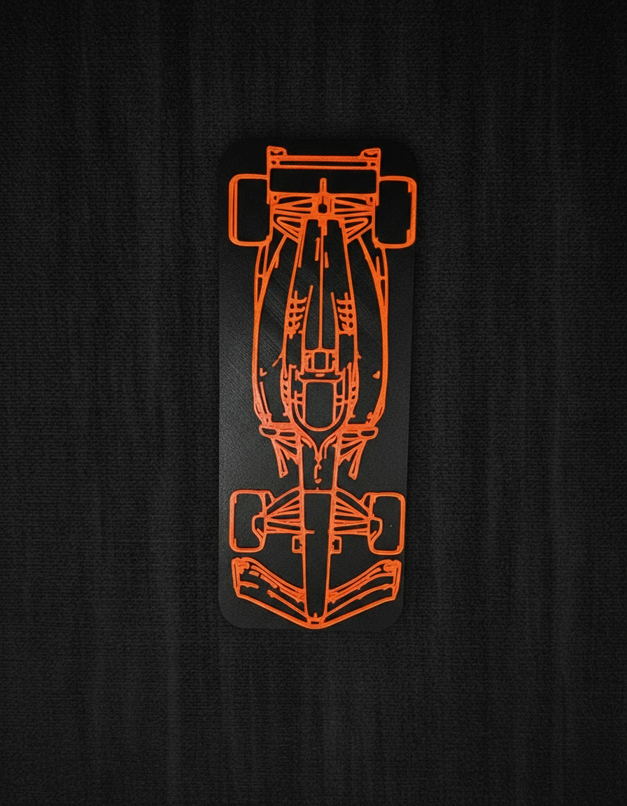 Limited Edition Turbo hybrid Silhouette (7" x 2.5") Orange on Black (Numbered)